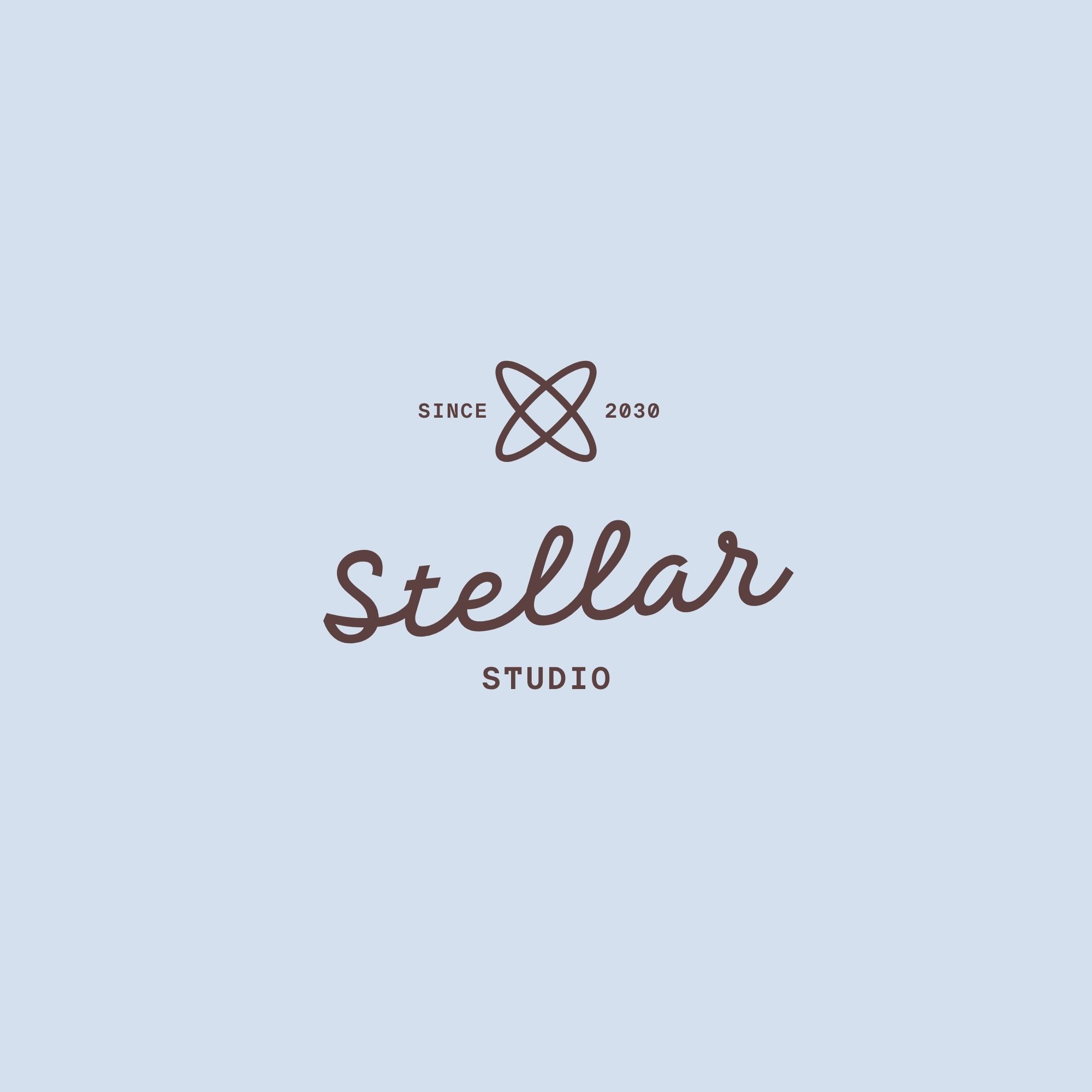 Blue and Brown Minimalist Matcha Cafe Logo