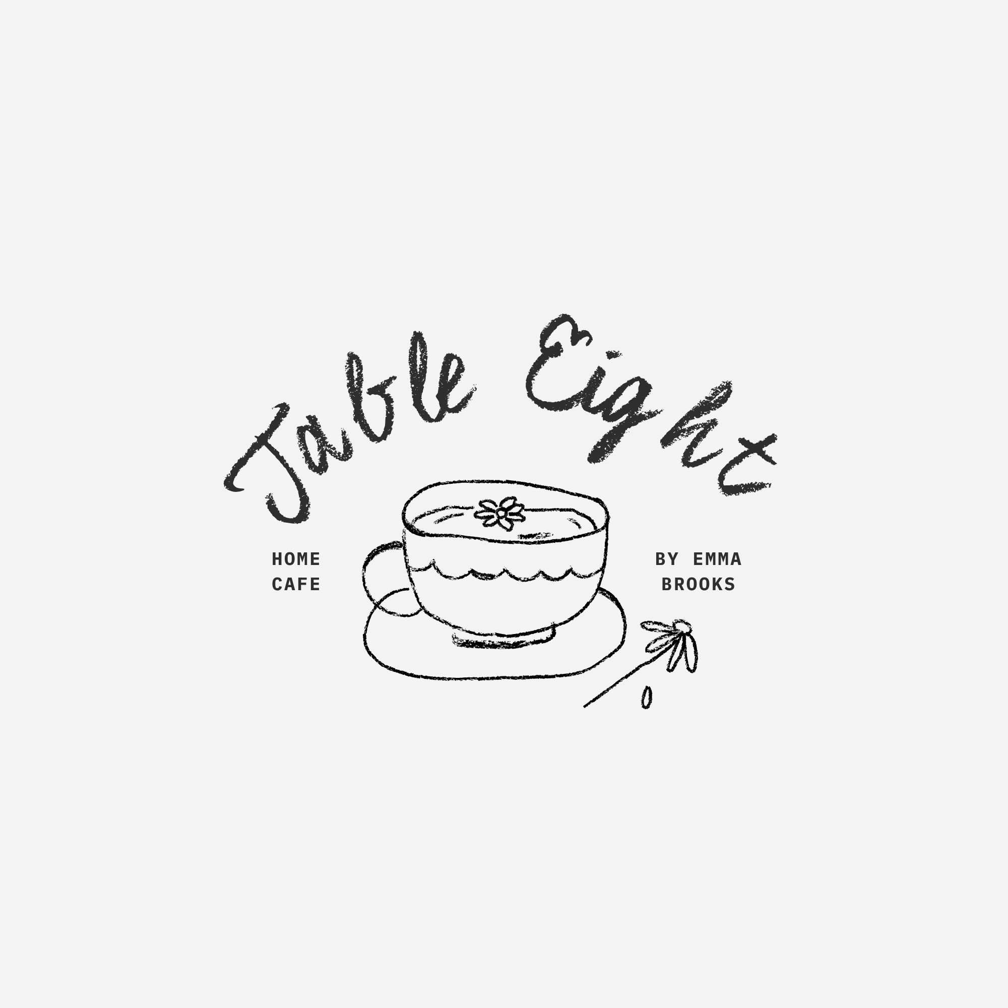 Neutral Black Modern Illustrated Cafe Logo
