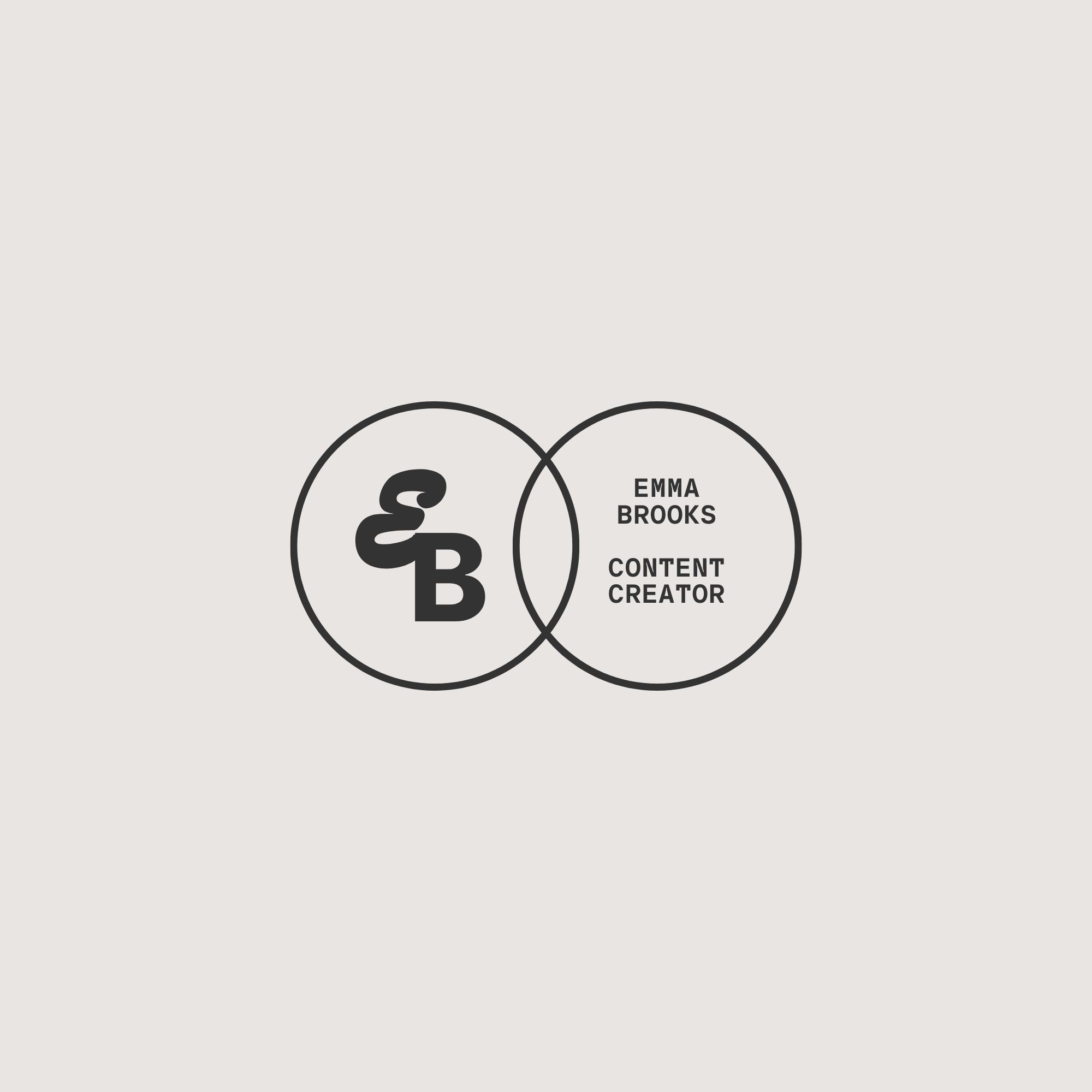 Black Minimalist Modern Content Creator Logo