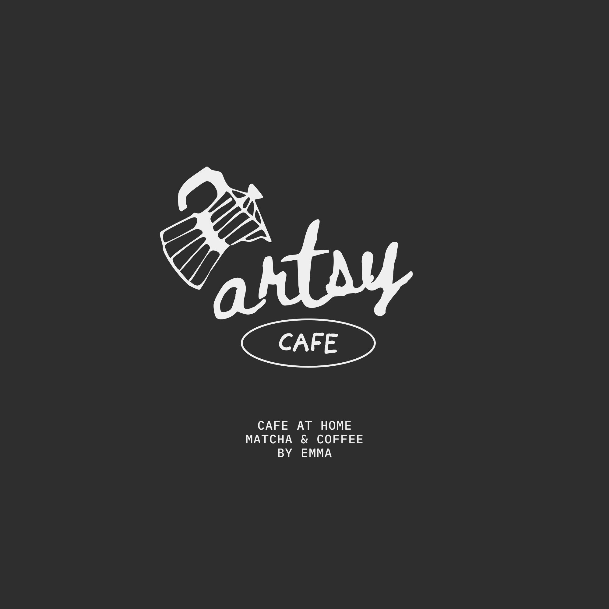 Black and White Minimalist Cafe Logo