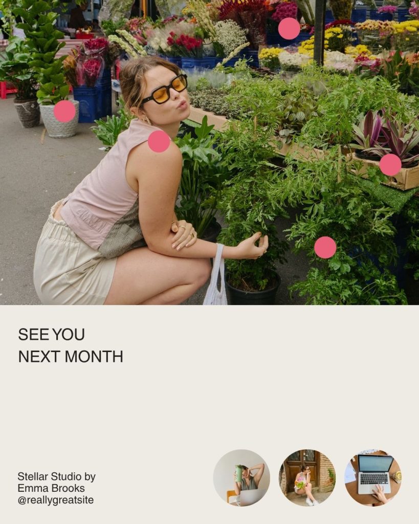 Beige Minimalist Founder Monthly Recap Instagram Post