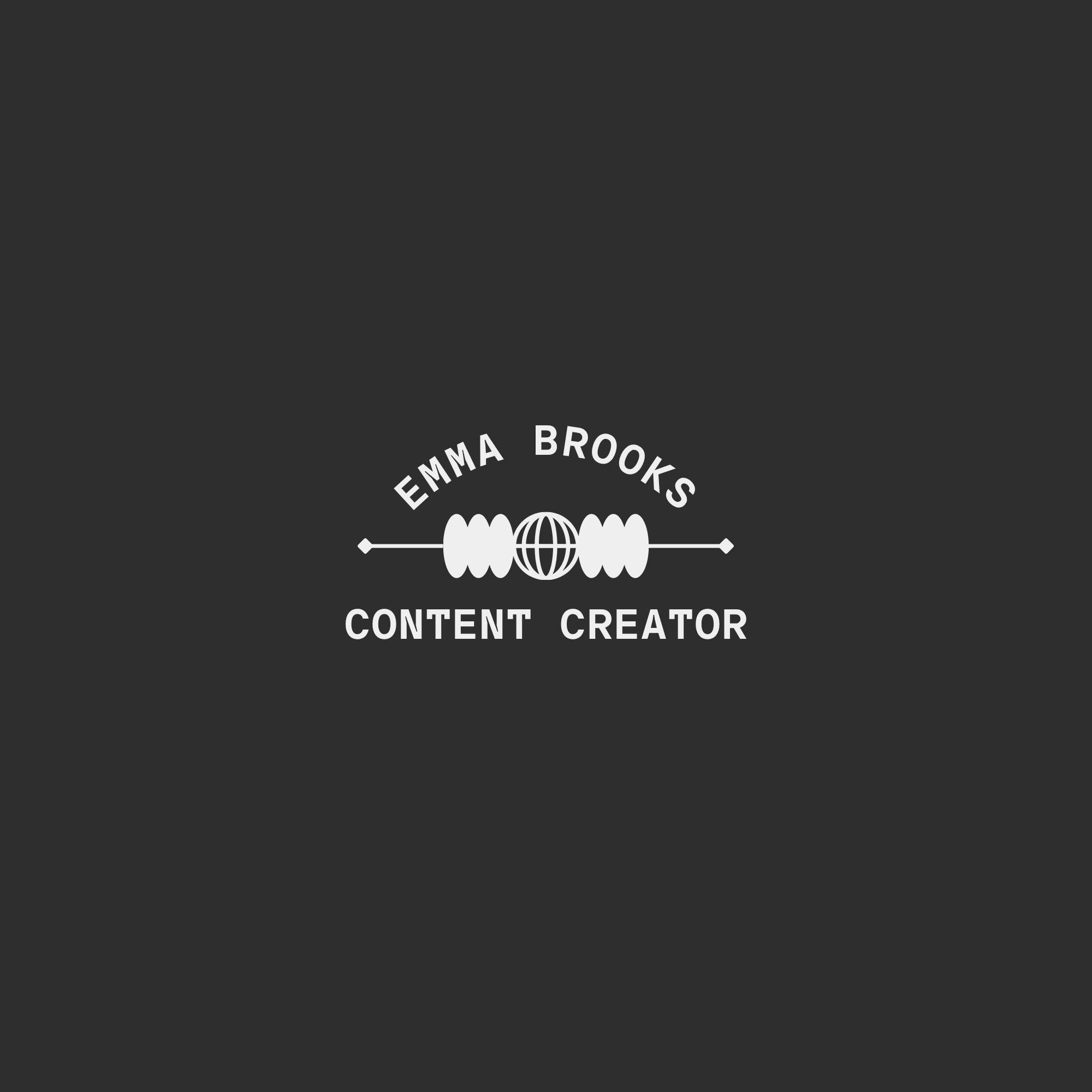 Black Minimalist Content Creator Logo