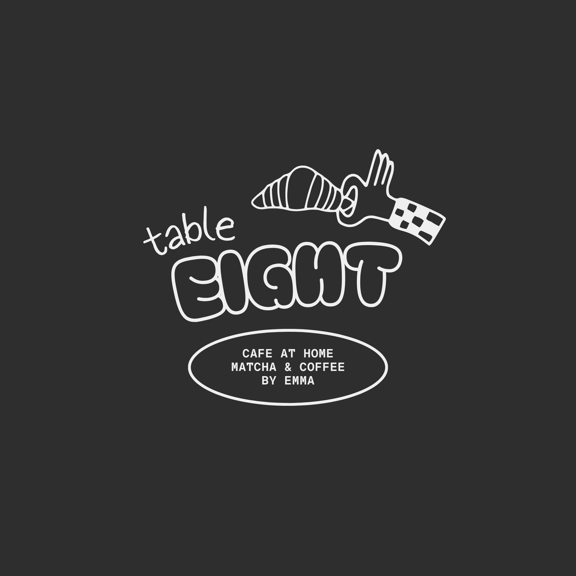 Black Illustrated Playful Cafe Logo