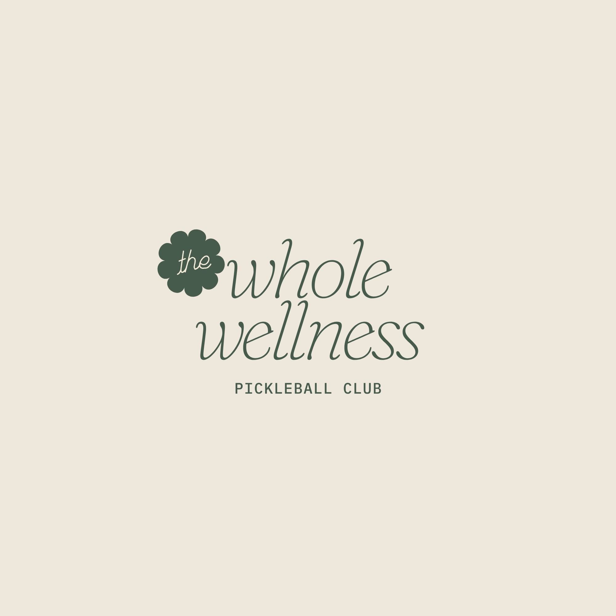 Cream and Green Minimalist Sporty Pickleball Logo