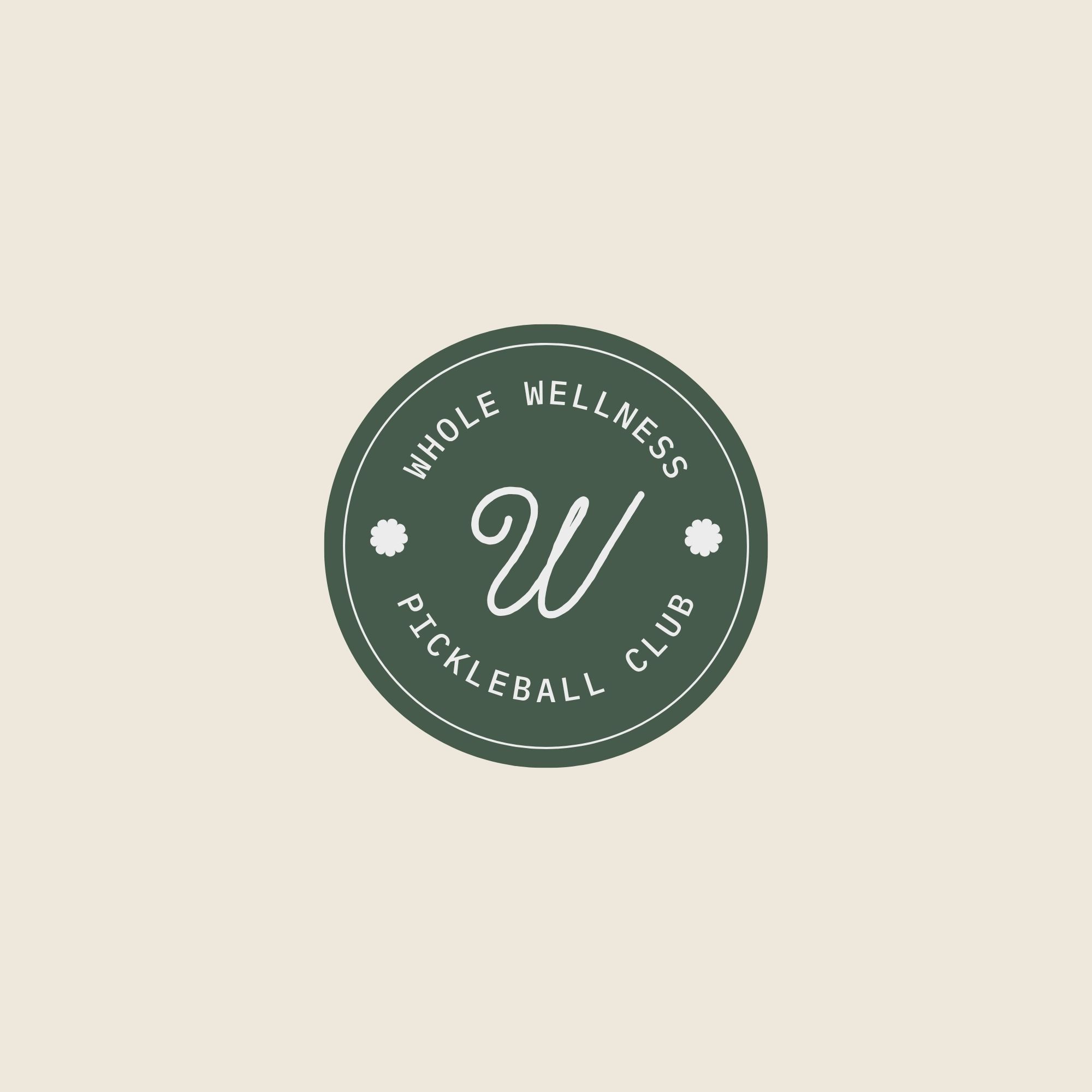 Cream and Green Classic Elegant Pickleball Club Logo