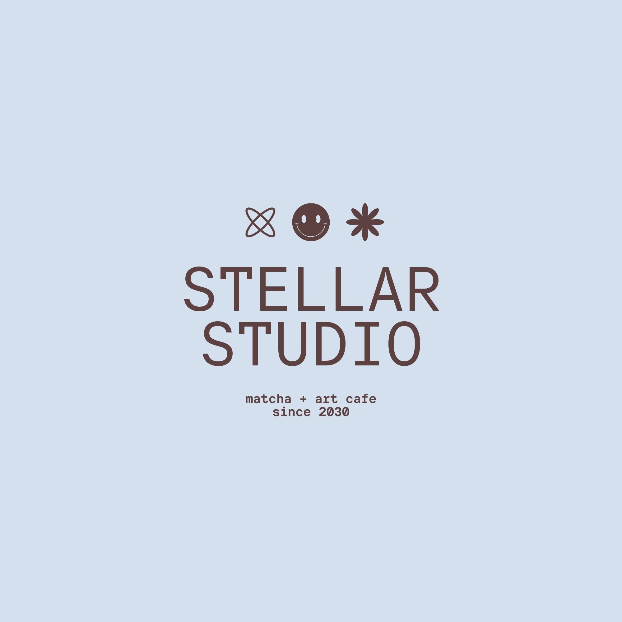 Blue Minimalist Typographic Matcha Cafe Logo