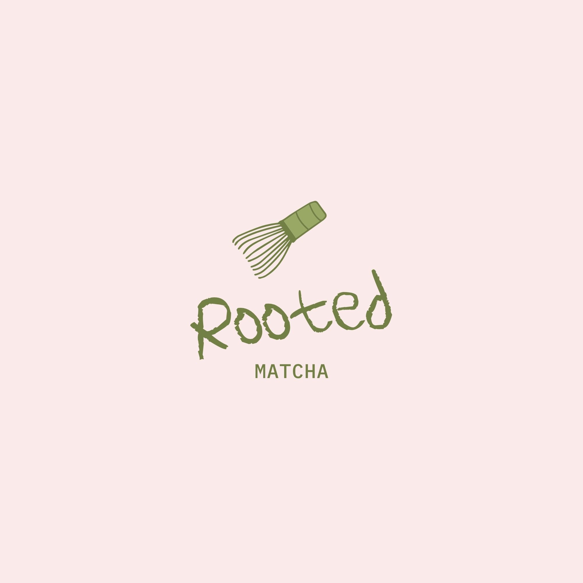 Pink and Green Minimalist Matcha Logo