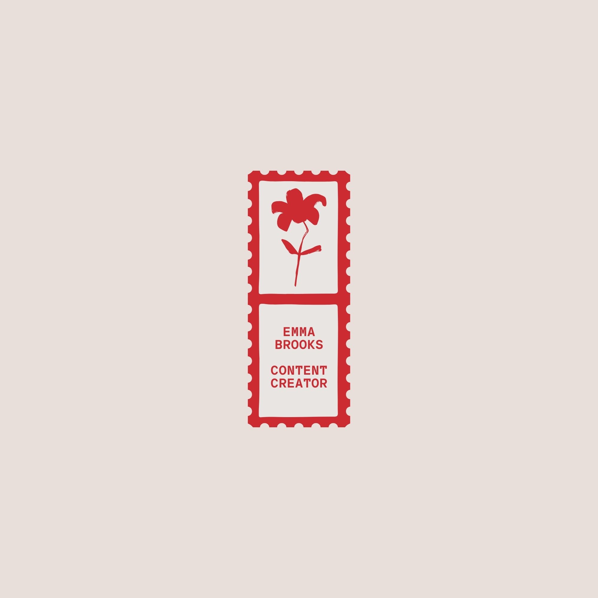 Red Minimalist Content Creator Logo