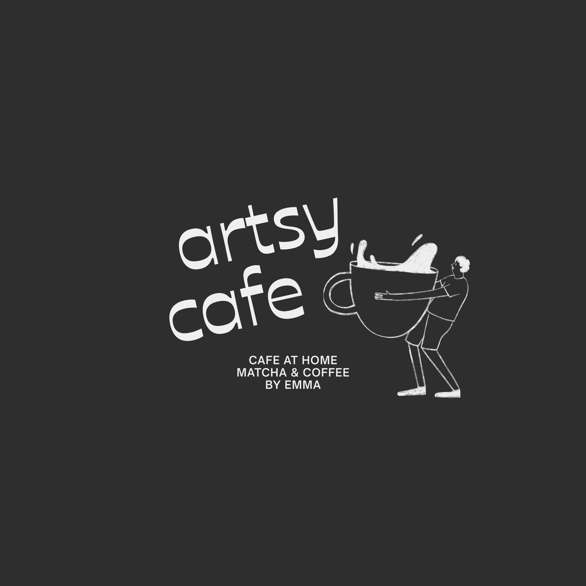 Black Minimalist Illustrated Cafe Logo