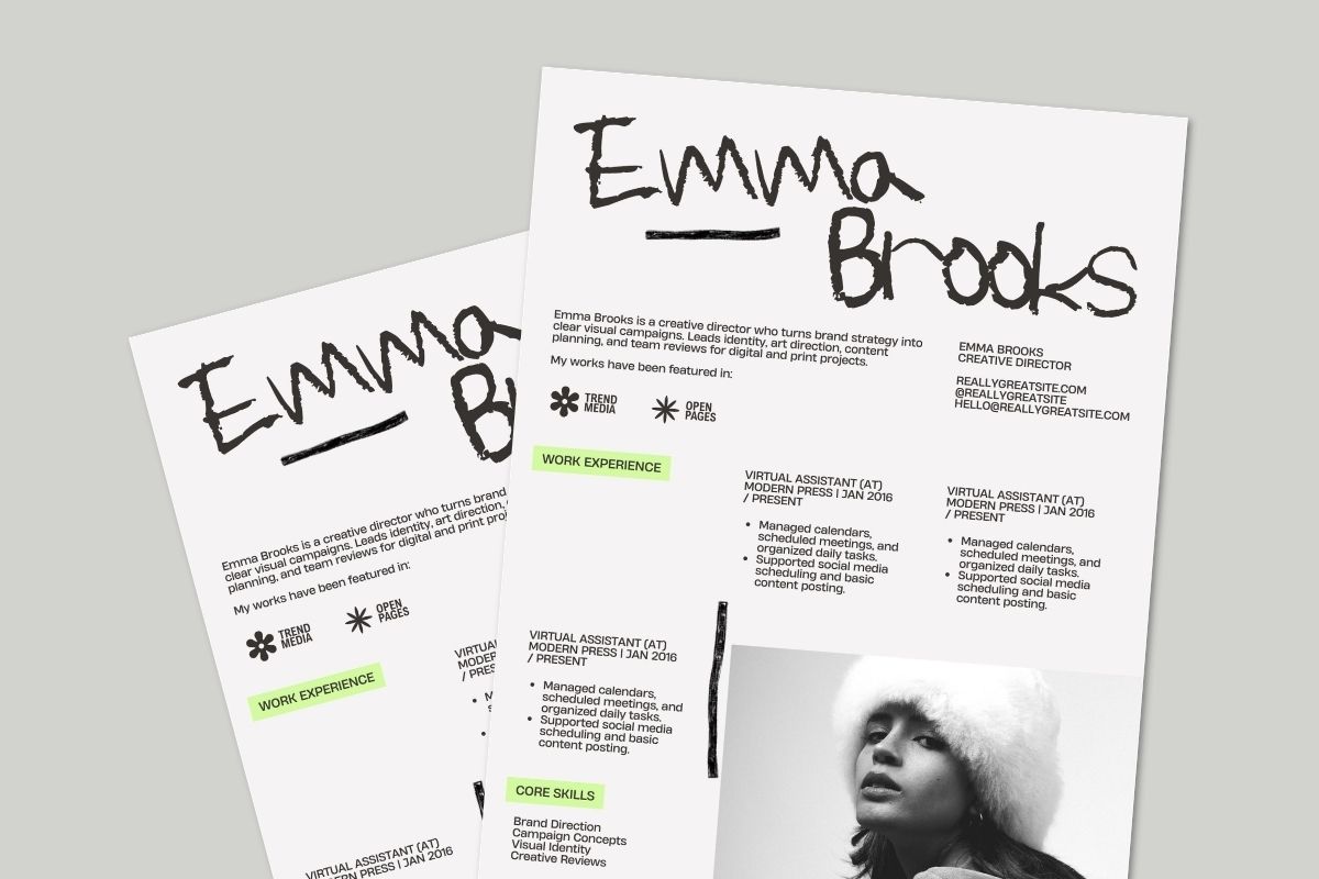 Neutral Minimalist Creative Director Free Resume Template