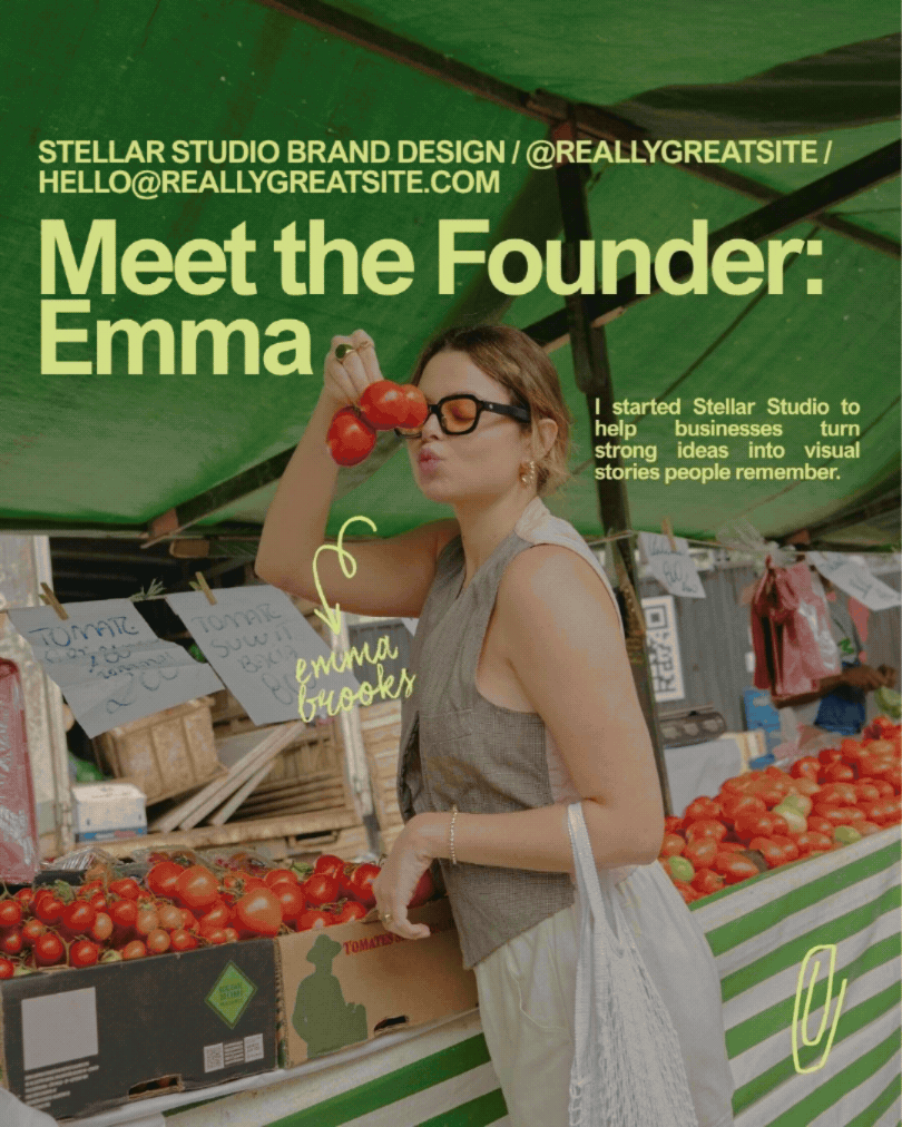 Green Bold Modern Meet the Founder Instagram Post