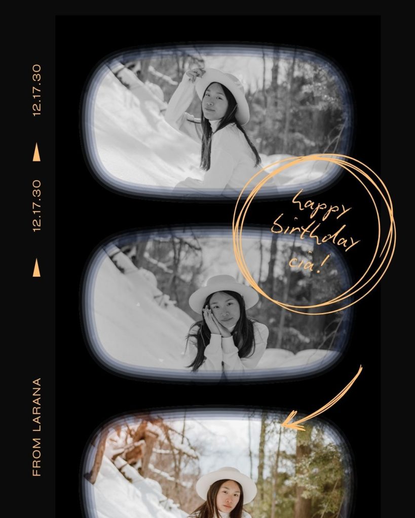 Black Modern Photo Collage Happy Birthday Greeting Instagram Post